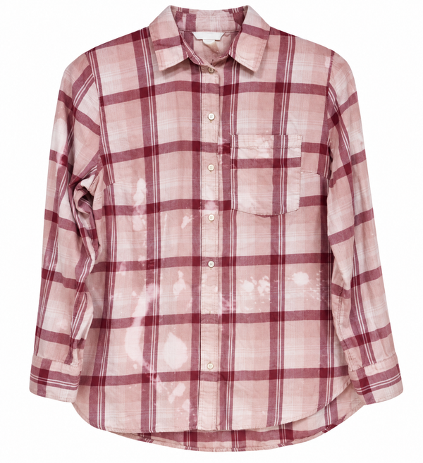 Jesus Is My Strength & My Shield  Repurposed Christian Theme Plaid Shirt, 12