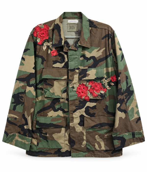WWJD Custom Christian Upcycled Military Camo Jacket, M/L
