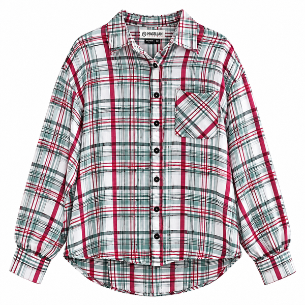 Jesus Take The Wheel Repurposed Christian Theme Plaid Shirt, XL