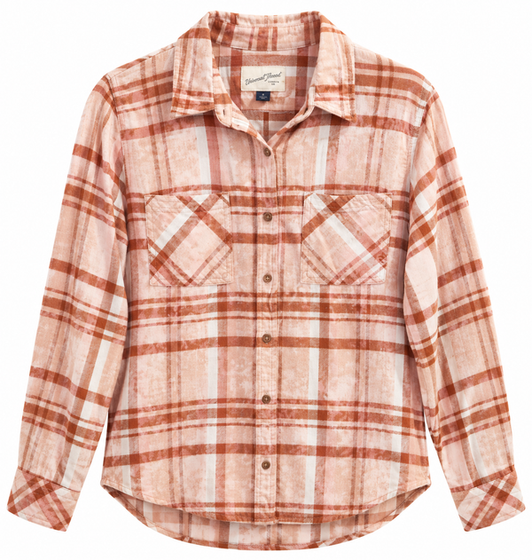 Pray More Worry Less Custom Christian Upcycled Plaid Flannel Shirt, Women's M