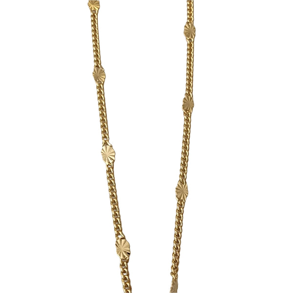 Double-sided Repurposed LV Charm on 18K GF Snail Chain Necklace