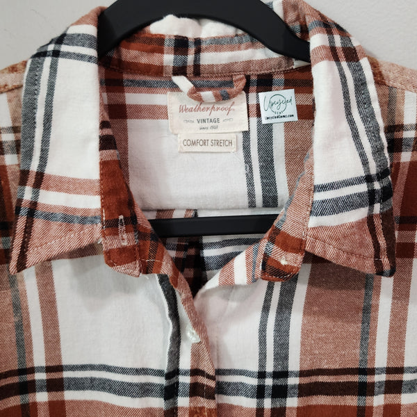 Fearfully And Wonderfully Created Custom Upcycled Plaid Shirt, Women's L