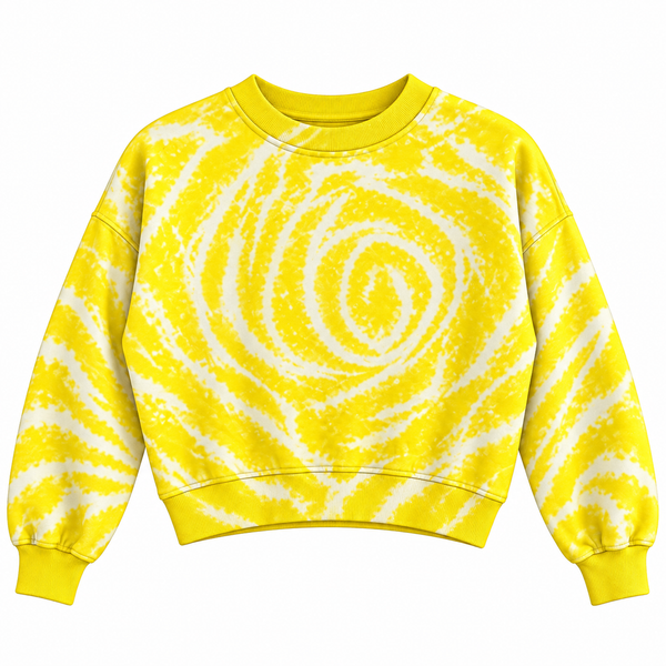 Faith Over Fear Upcycled Cropped Tie Dye Christian Sweatshirt, M