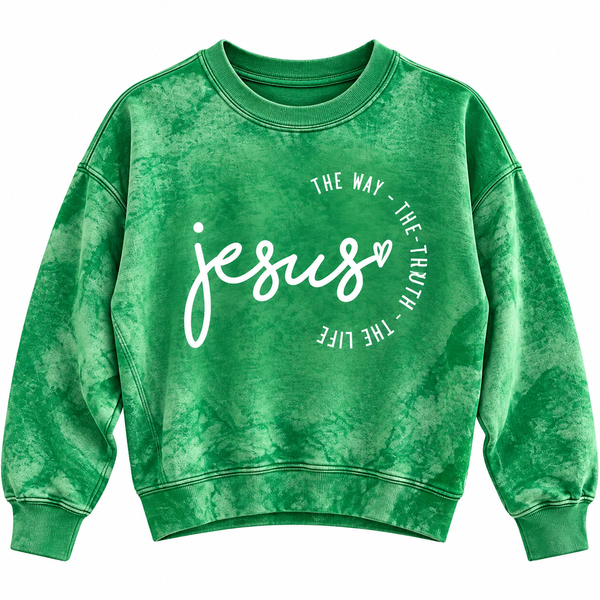 Jesus- The Way, The Truth, The Life Christian Upcycled Sweatshirt, XL