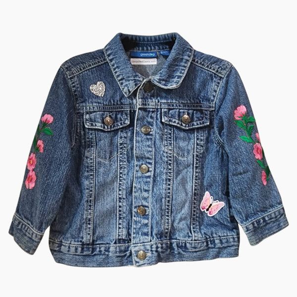 Jesus Loves You Custom Christian Upcycled Denim Jacket, Kids 18mos