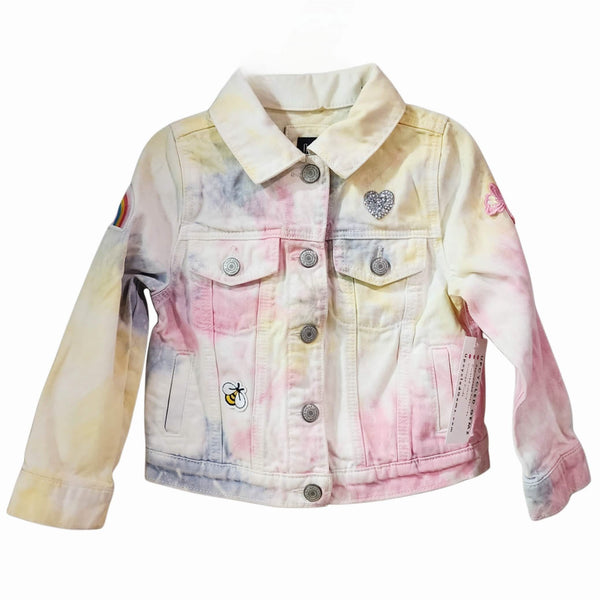I Am A Child of God Custom Upcycled Christian Girl's Pastel Tie Dye Jean Jacket, Kids 4T