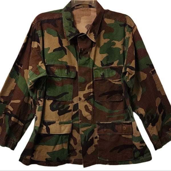 Upcycled Camo Military Jacket Hand Painted with 