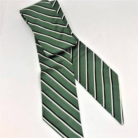 Maxmara Green Striped 100% Silk Bias Cut Tie Belt – Upcycled Designer Gemz