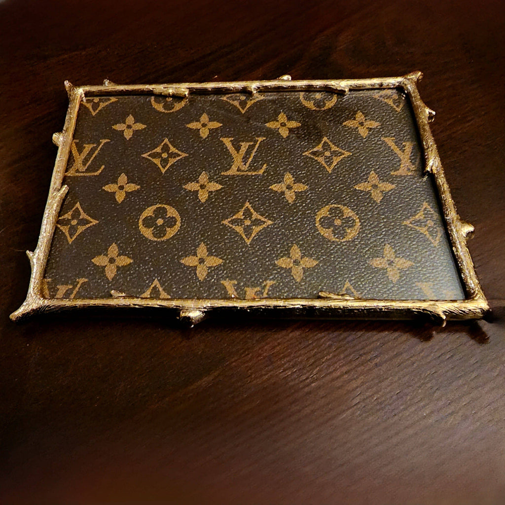 Desk Set Made With Upcycled Louis Vuitton Canvas From an 
