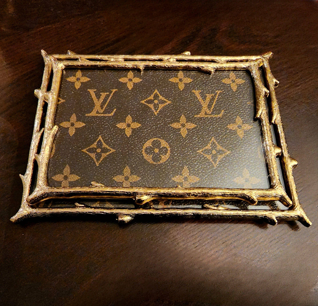 Desk Set Made With Upcycled Louis Vuitton Canvas From an 